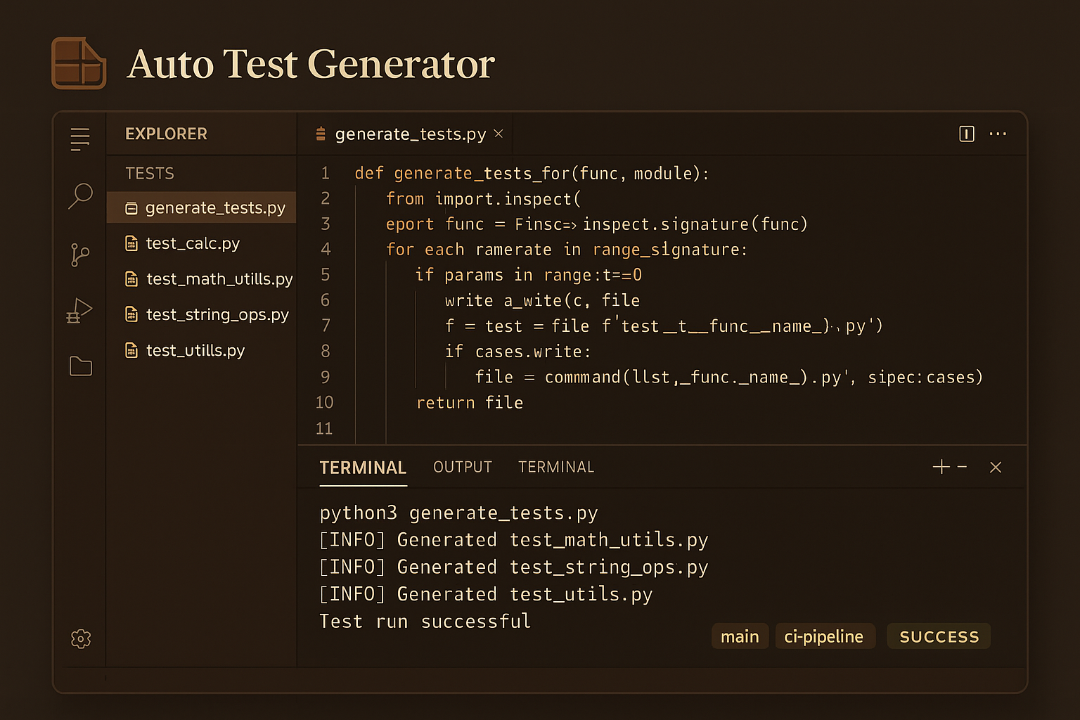 Auto Test Generator real project